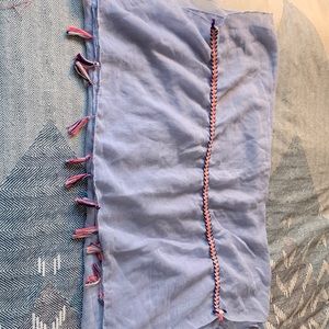 Light blue with tassels decorative scarf